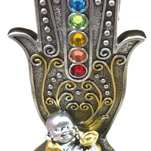 Gold/Silver Hamsa Incense Stick Tablet with Seven Color - 6" for wholesale by Ritual Scent