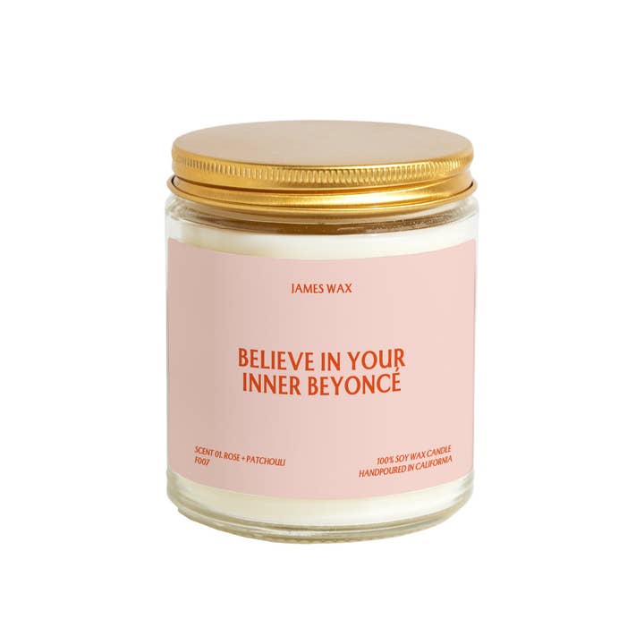 James Wax - Wholesale Jar/Filled Candle - Believe in Your Inner Beyoncé Candle Cheer Up Candle F0071