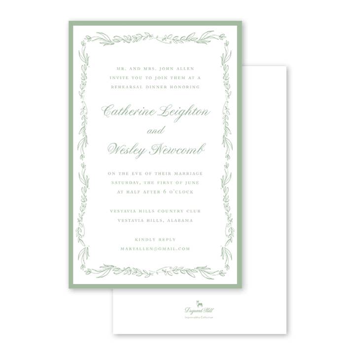 Invitation en vrac floral sauge pour la vente par Dogwood Hill