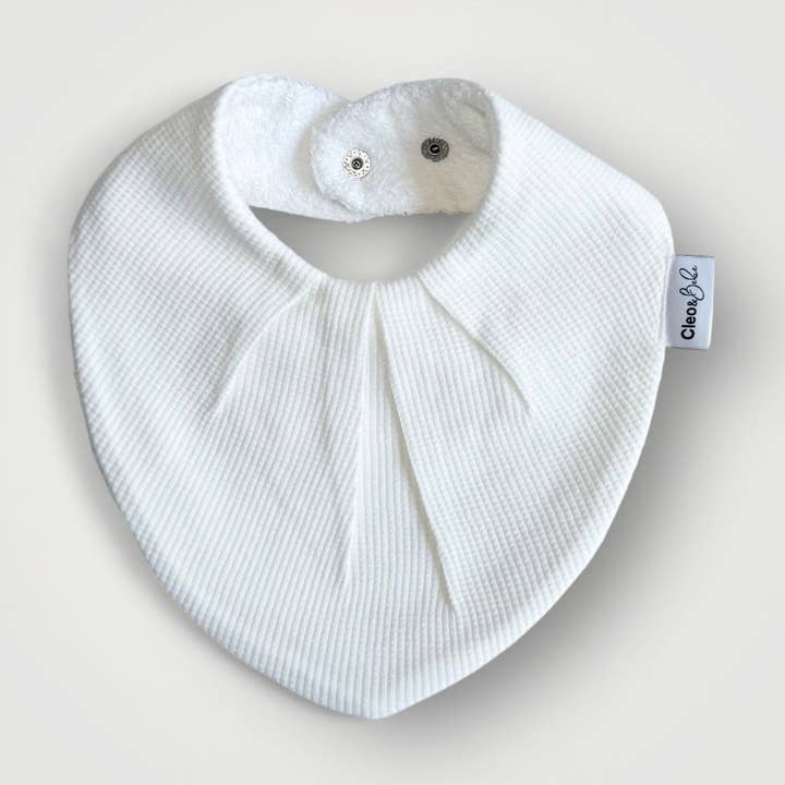 Waterproof Bib Bandana - Milk Waffle for wholesale by Cleo & Bebe