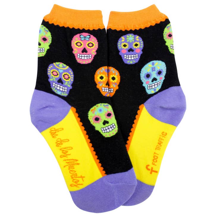 Children's Dia de los Muertos Socks for wholesale by Foot Traffic Socks