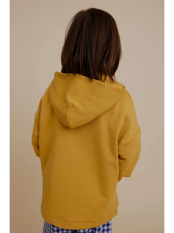 Yellow ORGANIC COTTON SWEATSHIRT WITH A HOODIE for wholesale on Faire