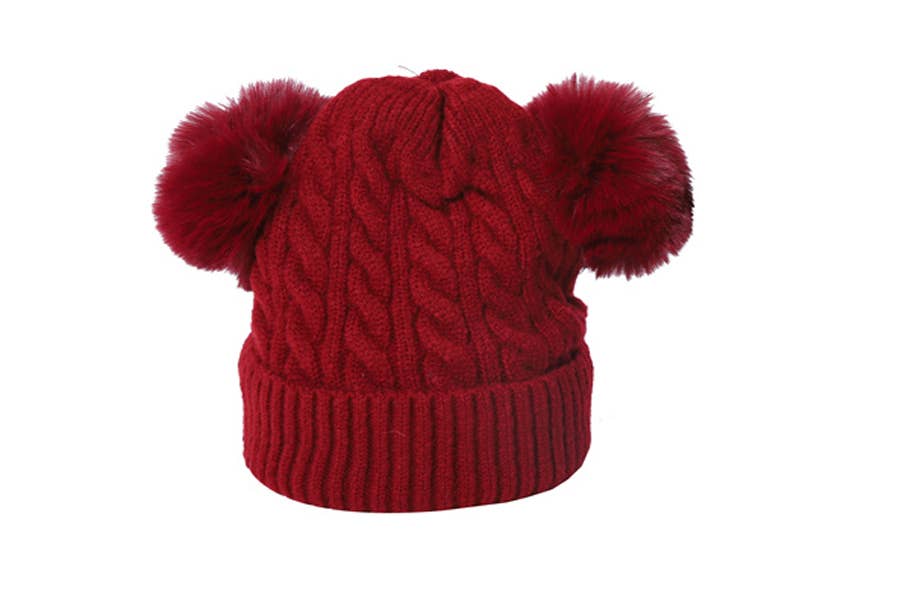 Nima Accessories Inc - Vente Bonnet – femme - Bonnet d'hiver pour femme avec pompon en fausse fourrure1