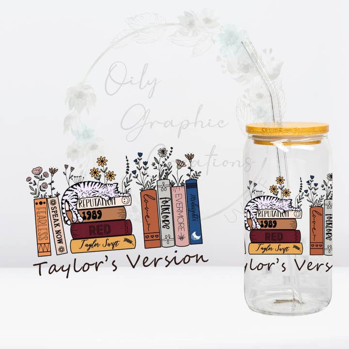 Taylor Version Books-UV DTF Decal for wholesale by Oily Graphic Creations