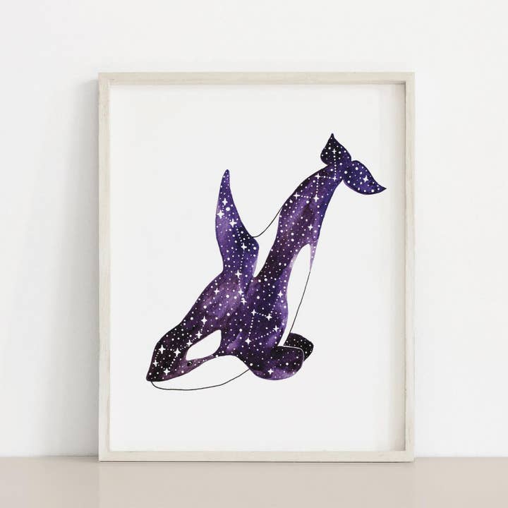 8.5 x 11 Whale orca Art Print for wholesale by Meli TheLover