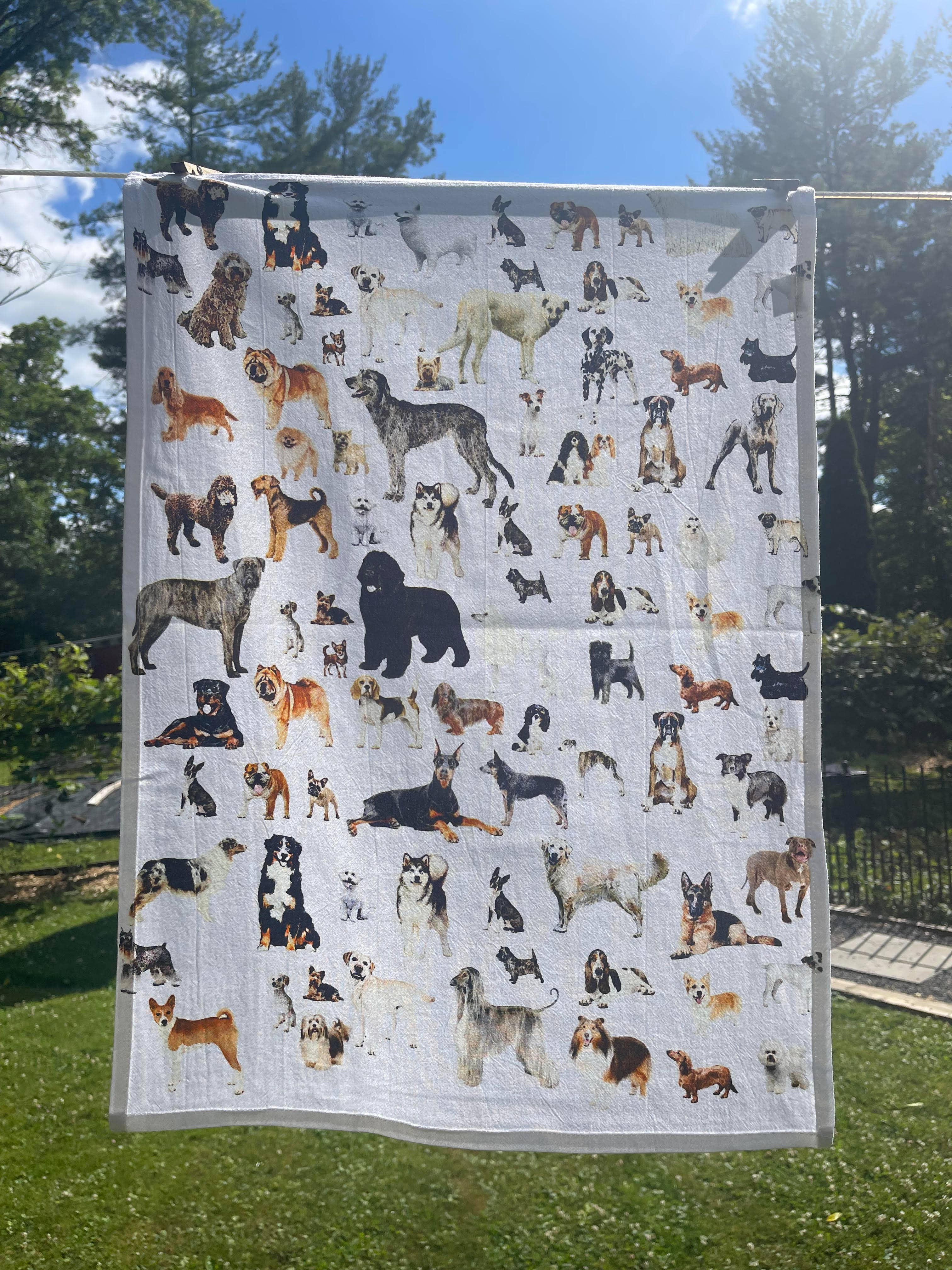 Alphie and Ollie - Wholesale Tea Towel - dogs 100% cotton floursack kitchen towel 18 x 24 inches2