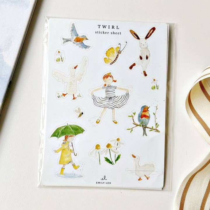 twirl sticker sheets for wholesale by emily lex studio