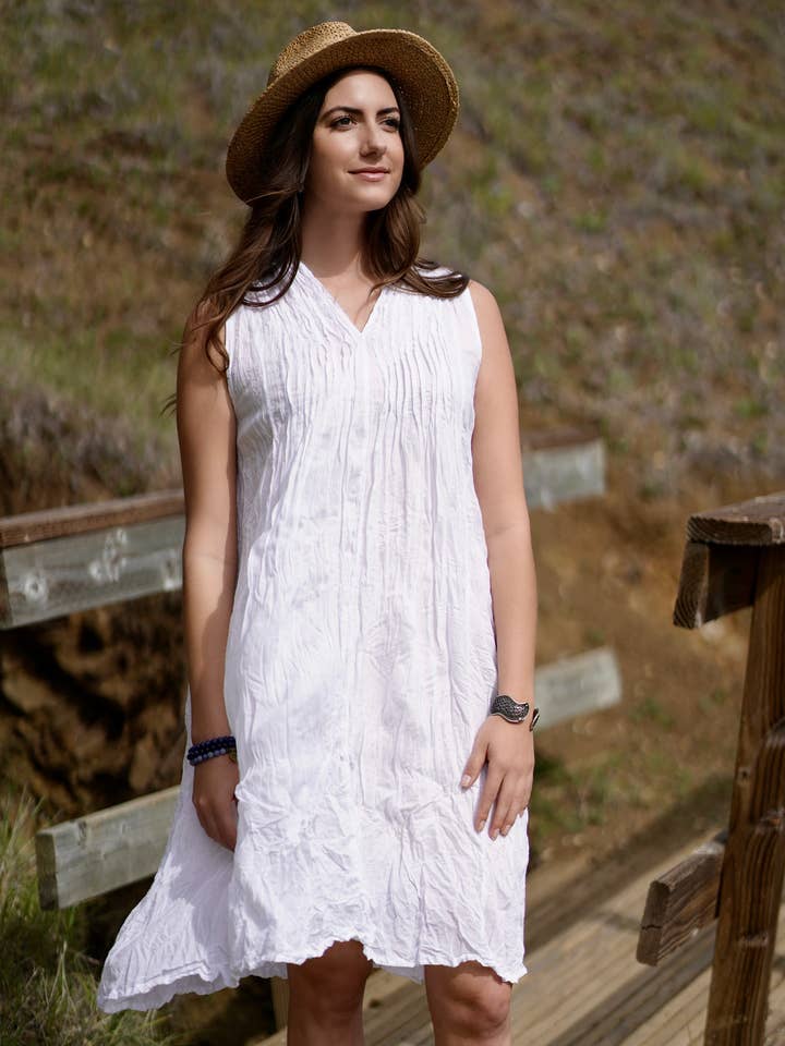 Val Cotton Dress WhiteĀ for wholesale by Dolma