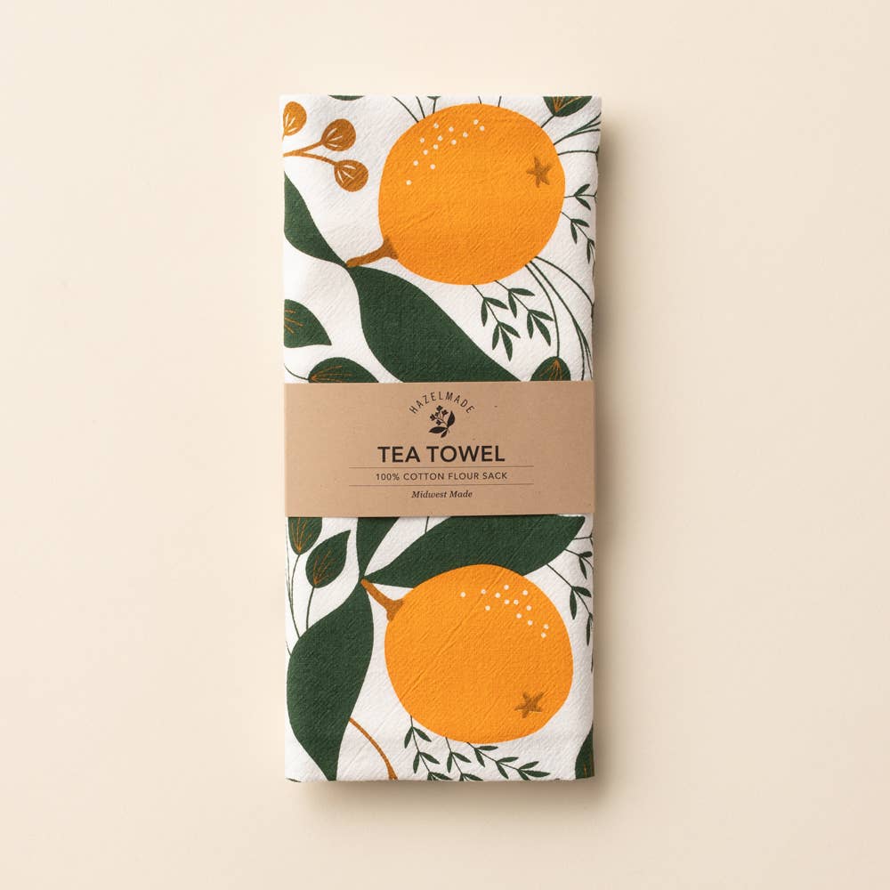 HAZELMADE® Tea Towels + Gifts - Wholesale Tea Towel - Winter Oranges Tea Towel | Kitchen Decor | Holiday2