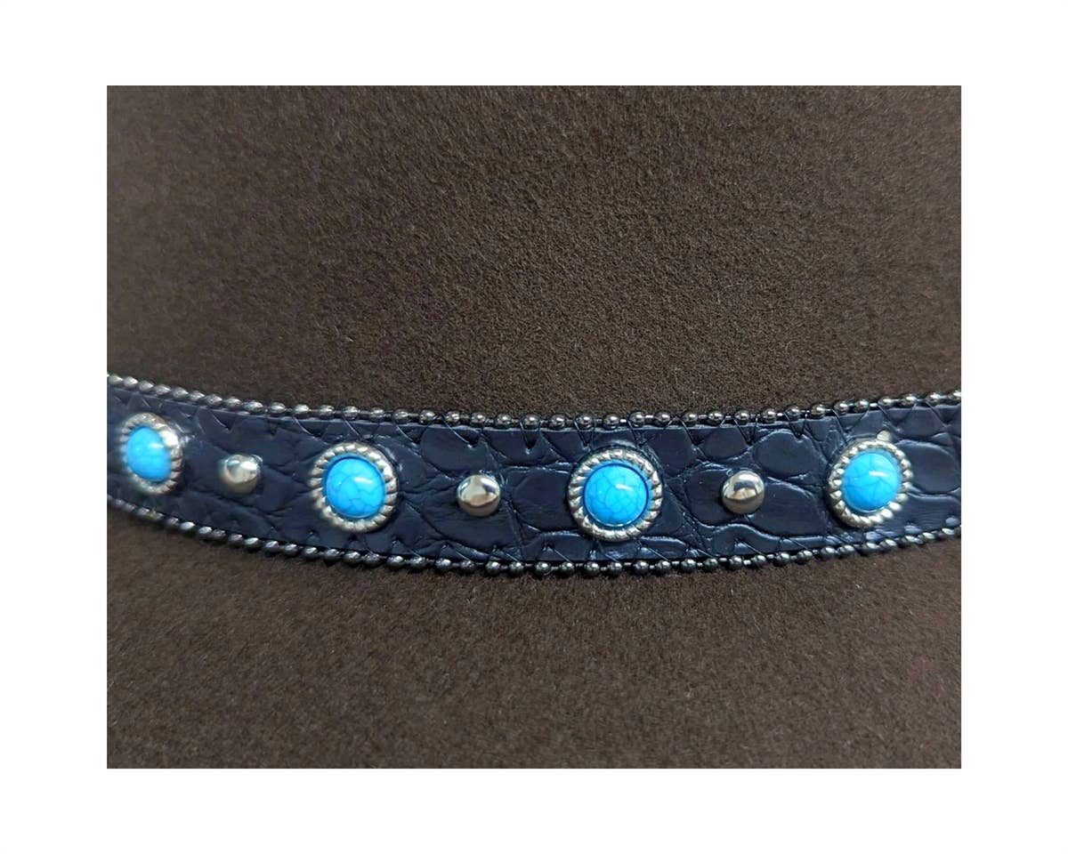 DNMC – wholesale Cowboyhatt - Dam – Australisk ullgamblerhatt + turkosa stenar10