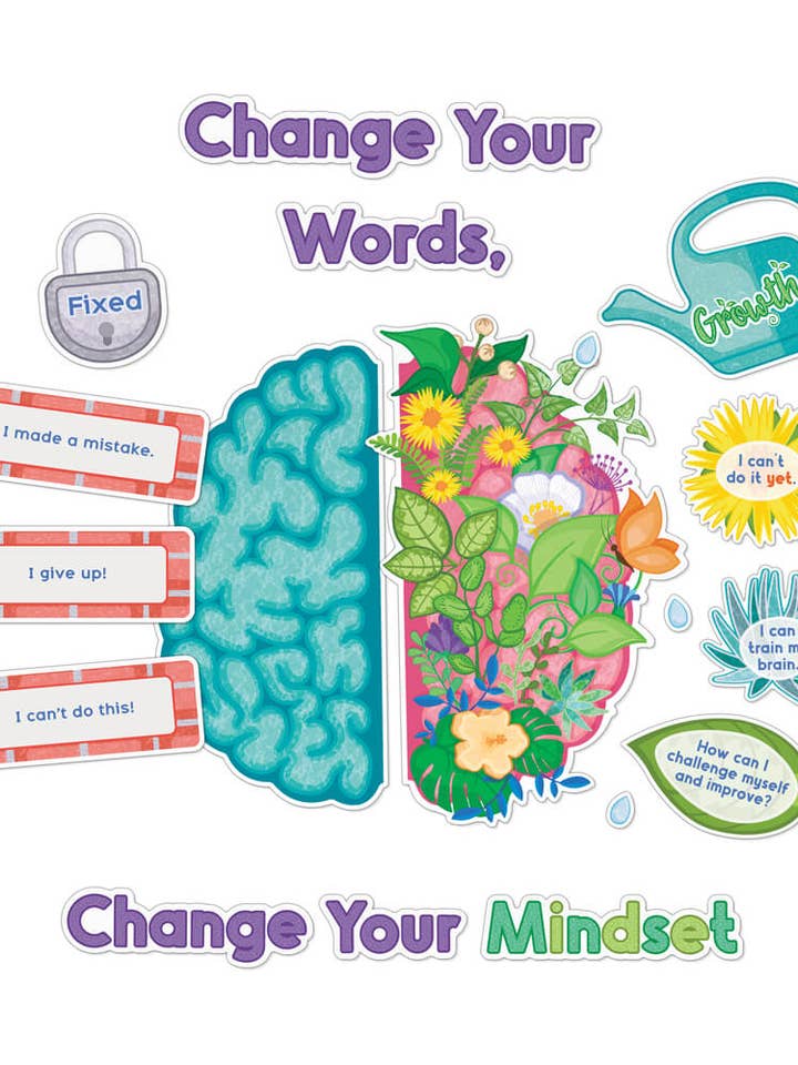 Bloom with a Growth Mindset Bulletin Board Set for wholesale by Carson Dellosa Education