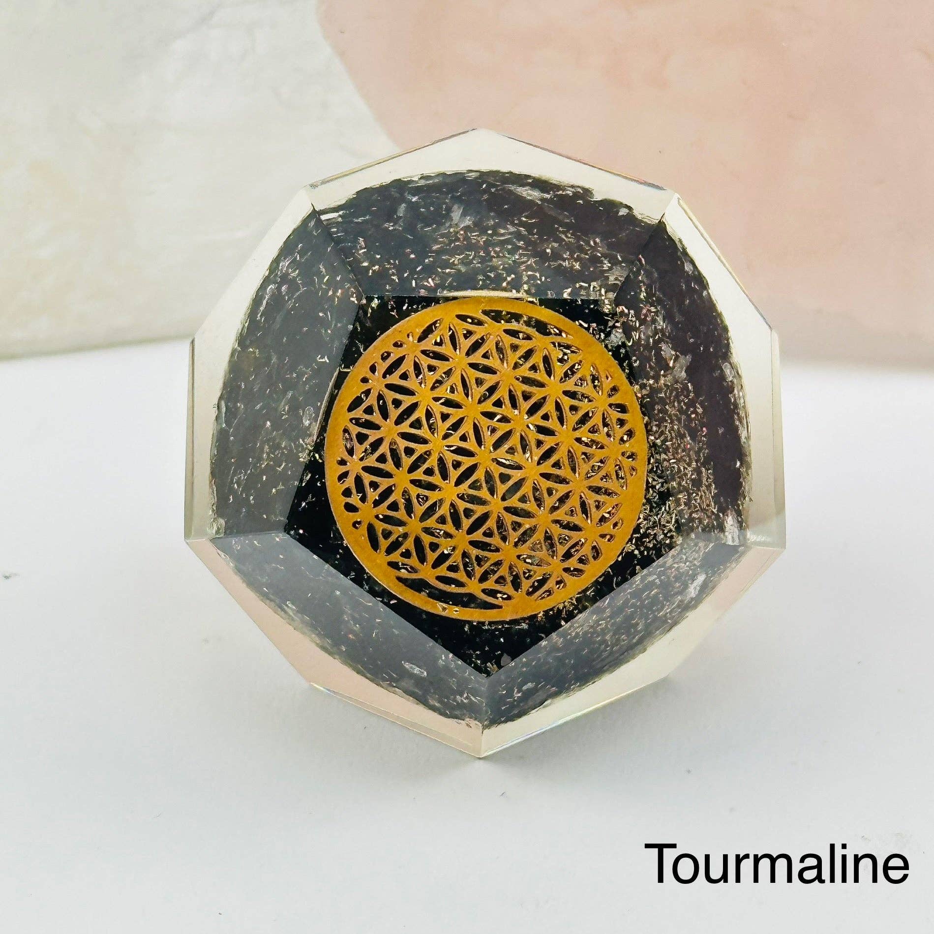 Rock Paradise – wholesale Spiritual stone/crystal – Crystal Orgone Dodecahedron with Flower of Life4