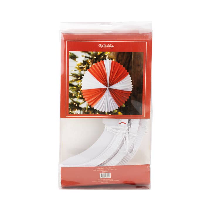 My Mind’s Eye - Wholesale Lantern - BEC1103 - Red and Cream Accordion Paper Lanterns