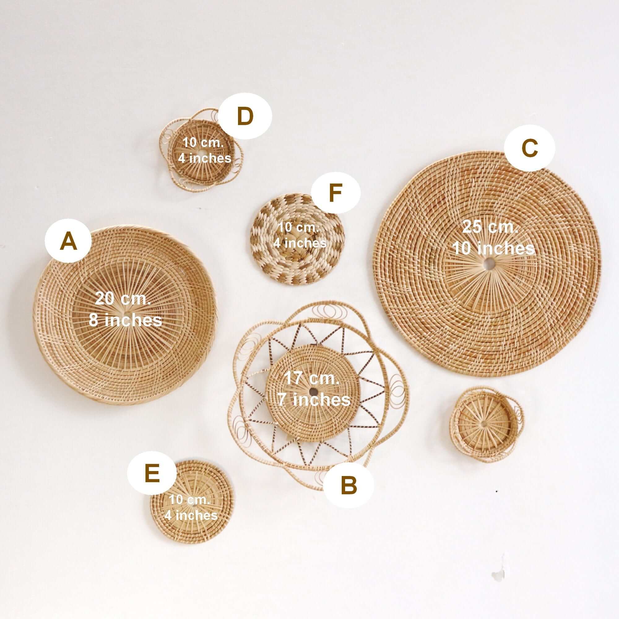 Thaihomeshop - Wholesale Wall Accent - CHA YUN - Rattan Wall Hanging Set, Boho Decor, Handcrafted Home Accents1