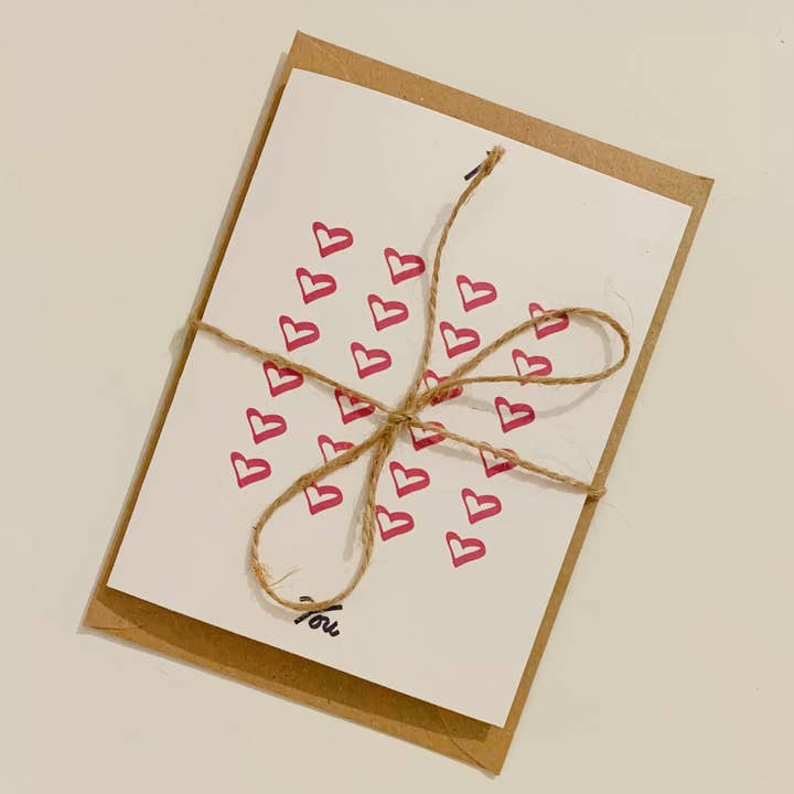 I Love You Classic Heart Pattern Romantic Card for wholesale by Harmony Heaven Gifts