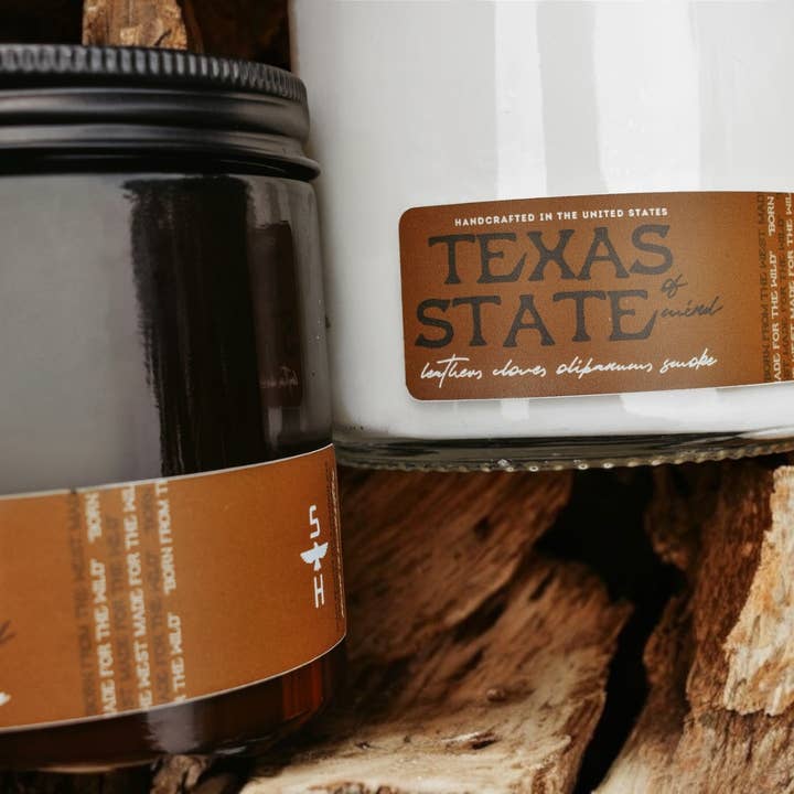 Seventh House Candle - Wholesale Jar/Filled Candle - TEXAS STATE OF MIND - Leather & Smoke Candle3