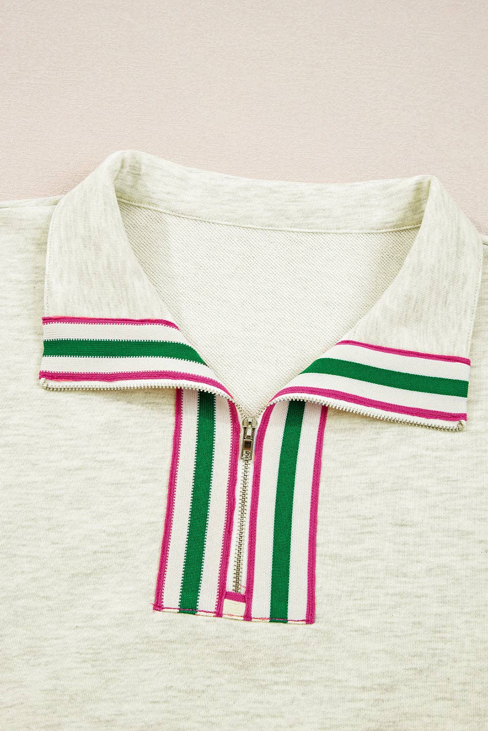FASHION BLVD - Wholesale Sweatshirt - Women's - FB Contrast Stripe Half Zip Collar Pullover Sweatshirt3