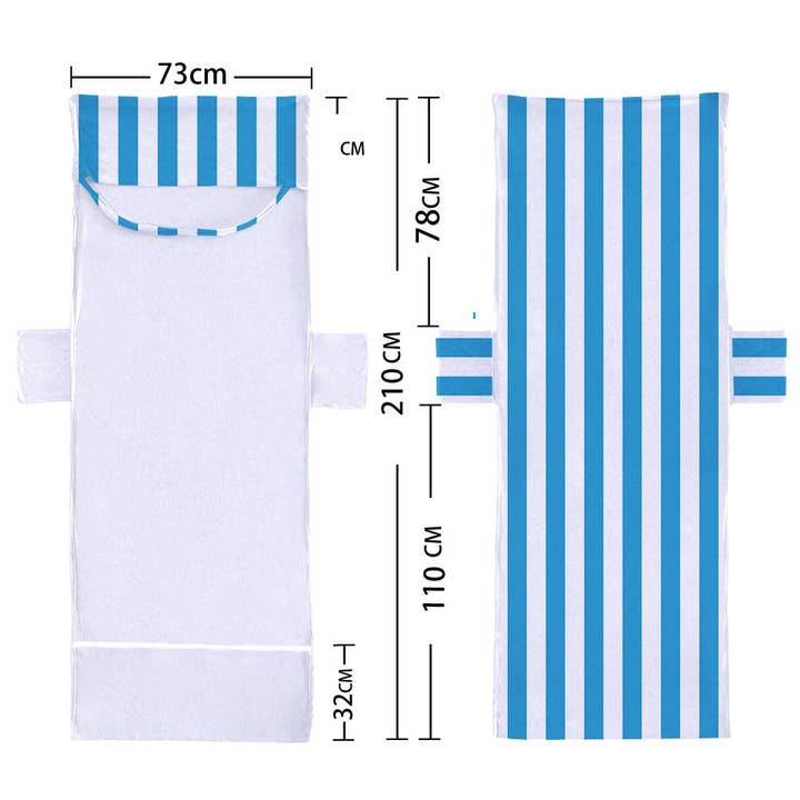 pinkblu02 – Engroshandel Strandhåndklæde – Mode Casual Stribet Geometriske Strandhåndklæder2