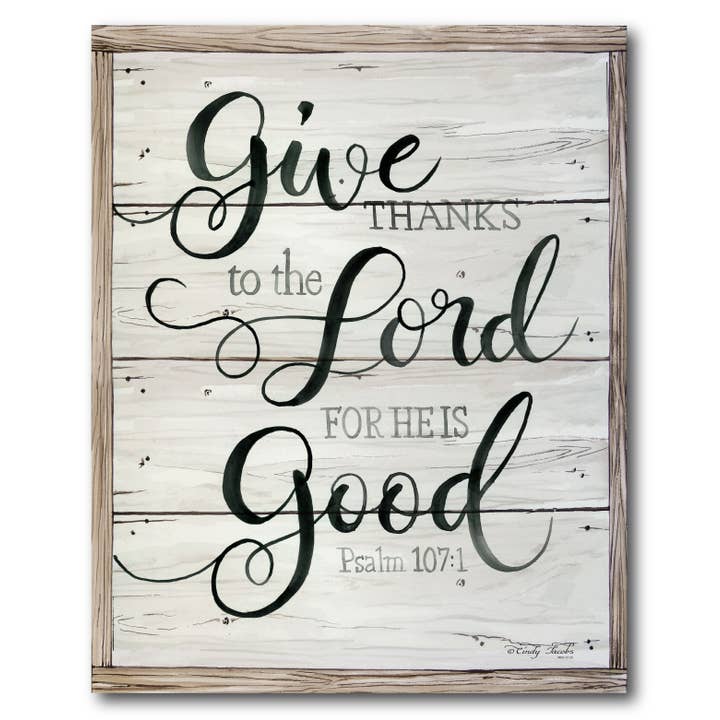 Give Thanks to the Lord Gallery - Wrapped Canvas Wall Art for wholesale by Courtside Market