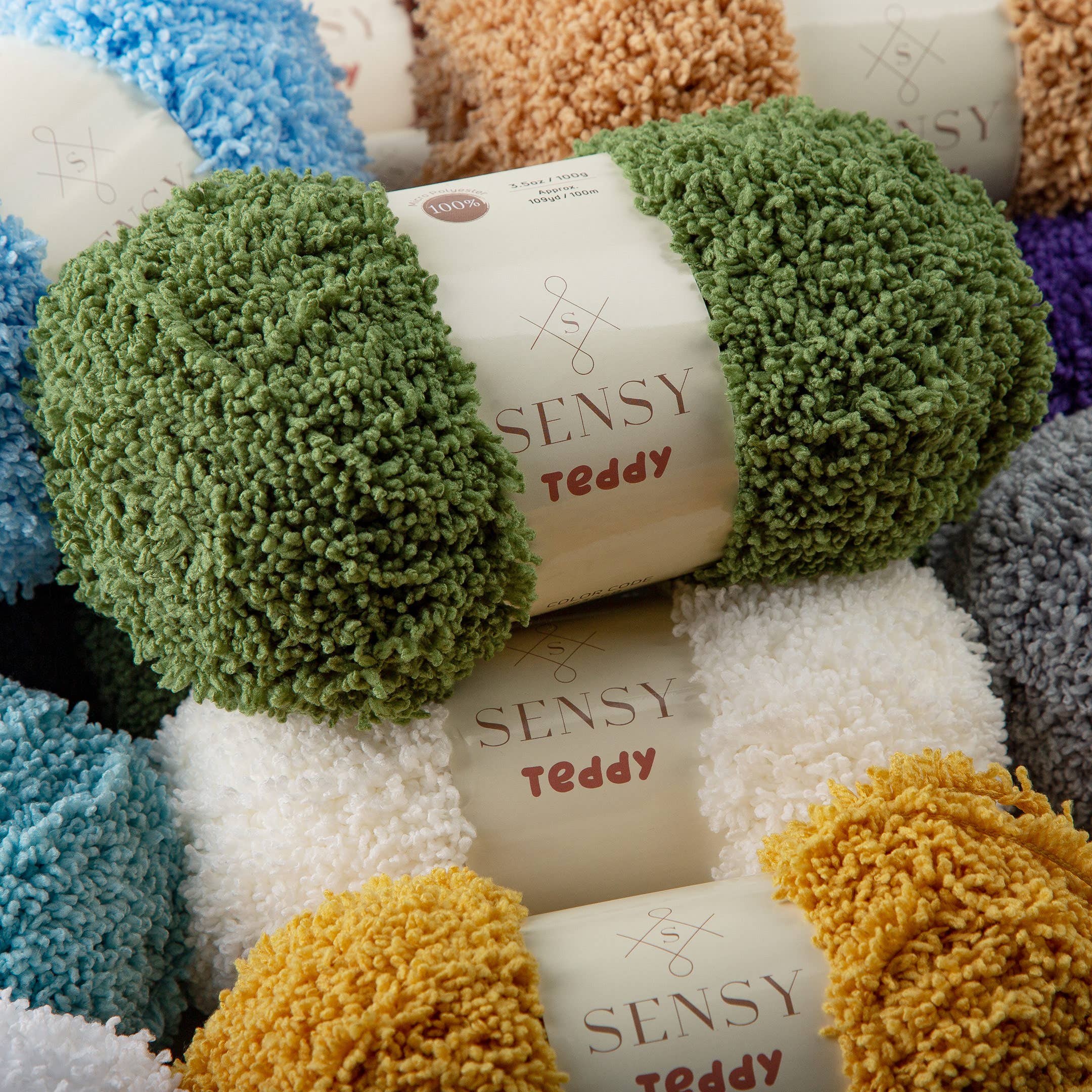 Sensy – Fio por atacado – Fio Teddy Sensy, 3,5 oz, 109 jardas, calibre 5 volumoso35