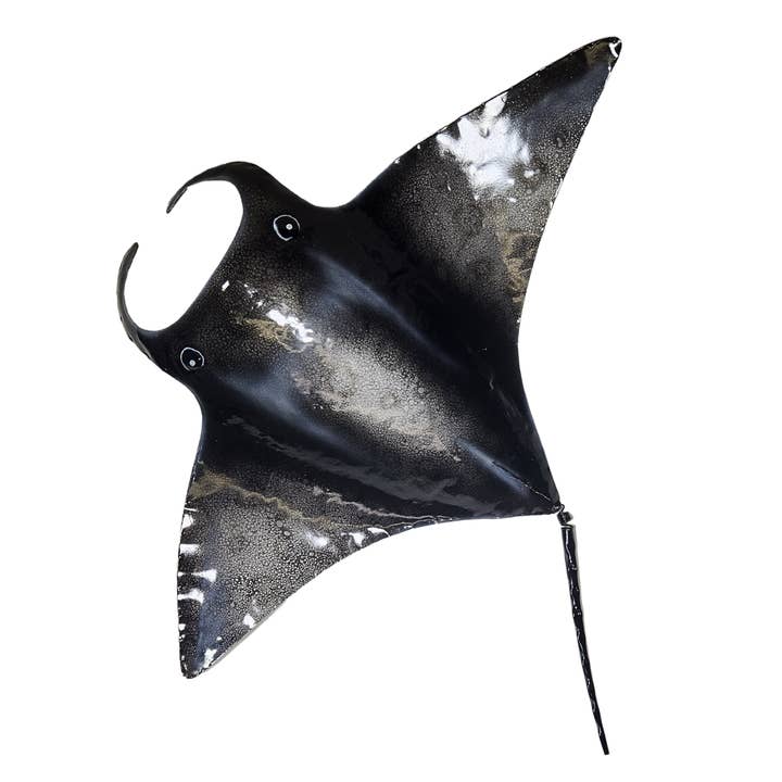 White Elephant - Wholesale Wall Accent - Manta Ray is Extra Large Hand crafted METAL