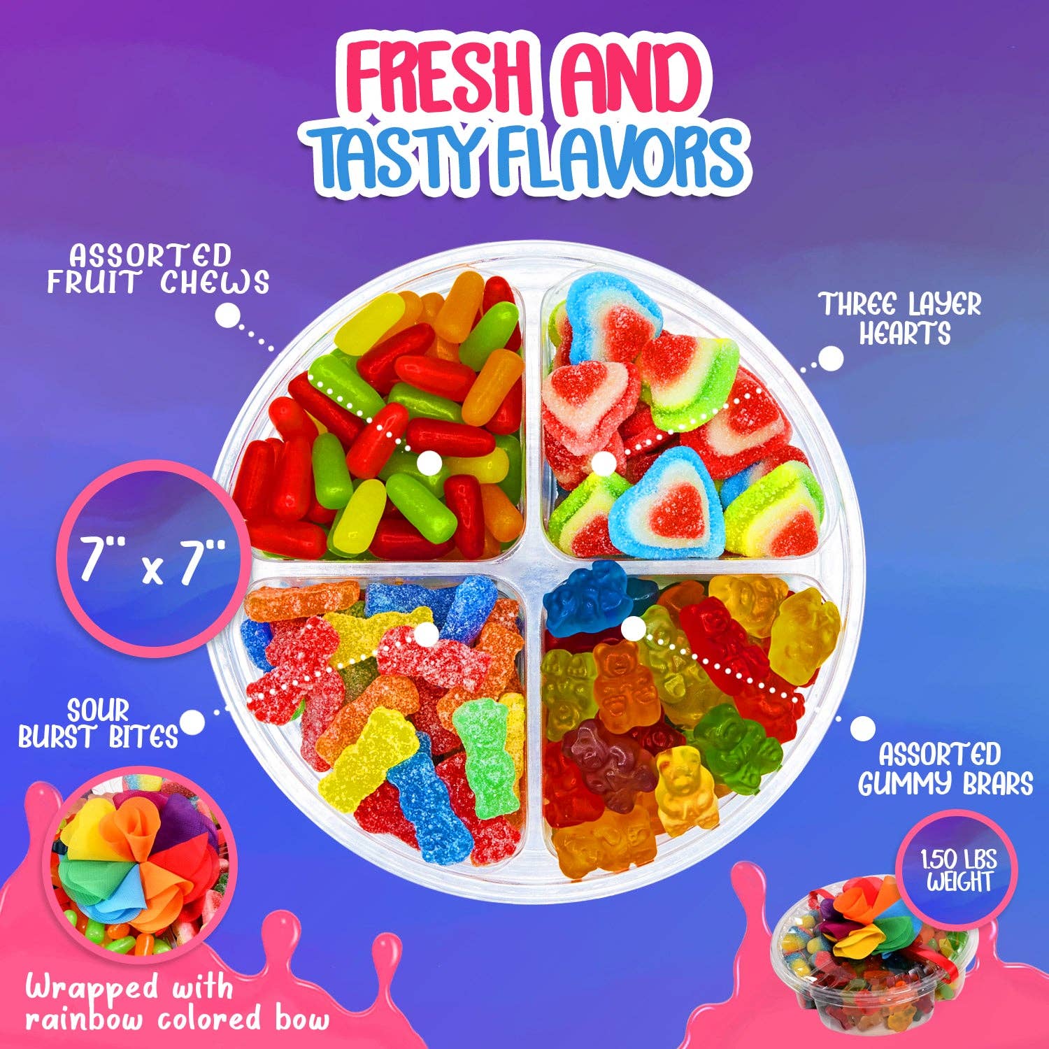 Purple Plum - Wholesale Gummy - Rainbow Party Gift Platter2