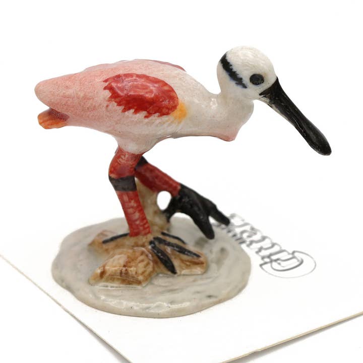 Ajaja Roseate Spoonbill Porcelain Miniature for wholesale by Little Critterz
