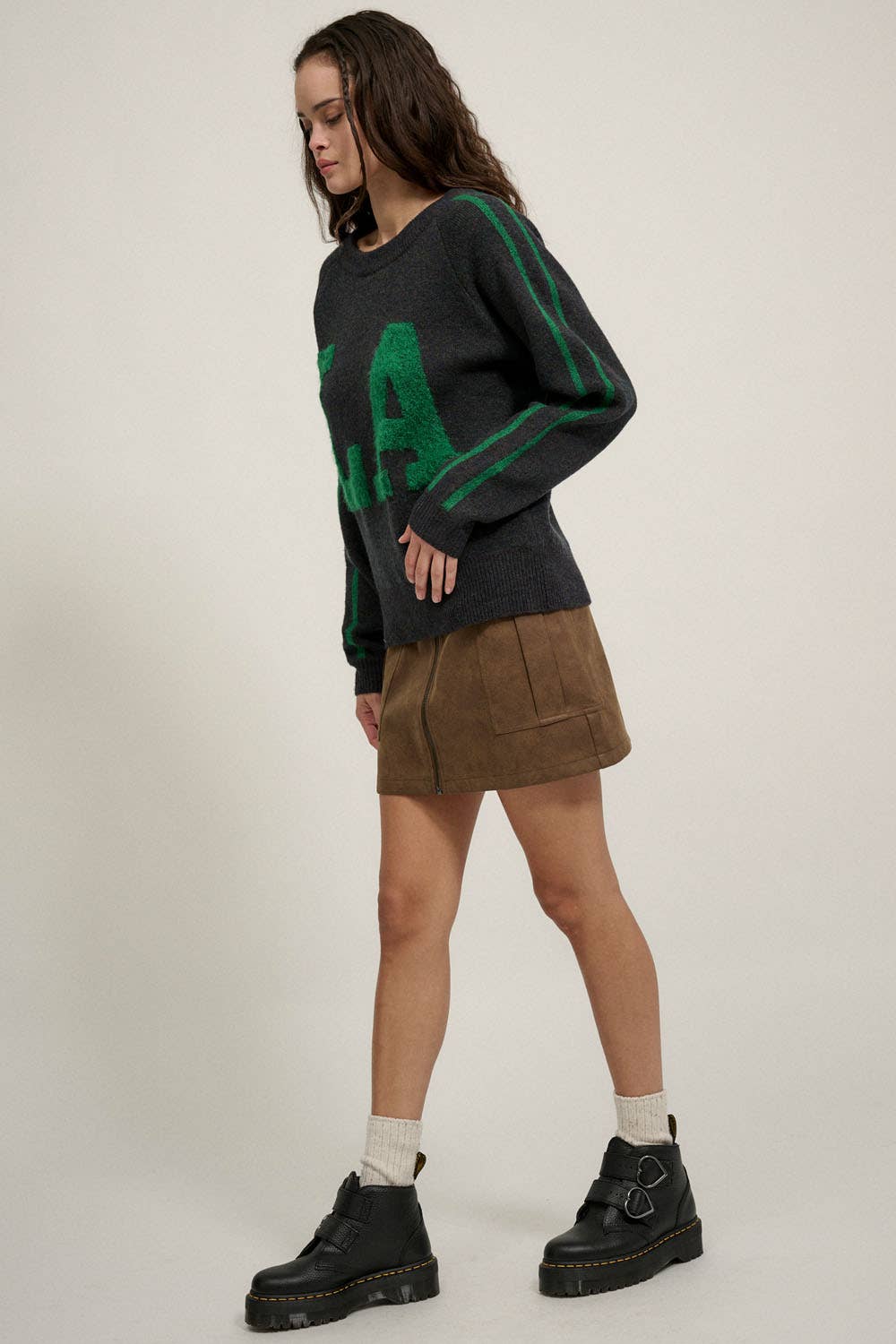 Promesa USA - Venta al por mayor Jersey de punto - Mujer - Suéter liso con cuello redondo LA3