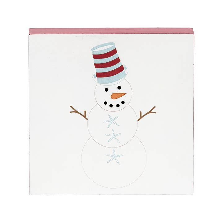 SALE Christmas Coastal Snowman Wood Block for wholesale by C&F Home