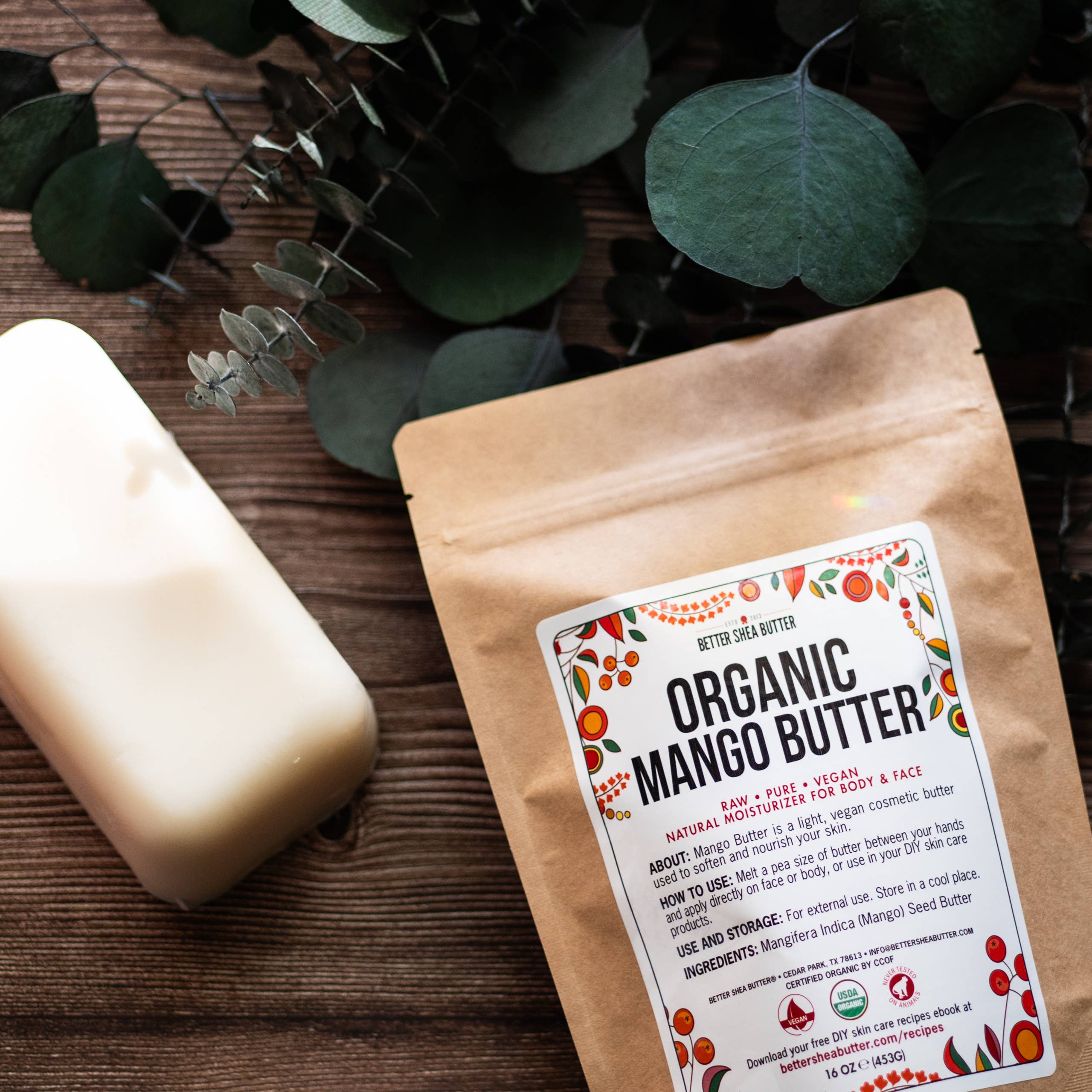 Better Shea Butter - Wholesale Hand & Body Lotion - Organic Mango Butter - 1 lb Block9