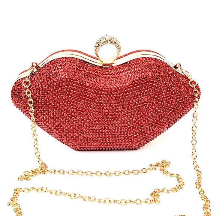 AB Lip Mouth Rhinestone Bag HB1642 for wholesale on Faire9