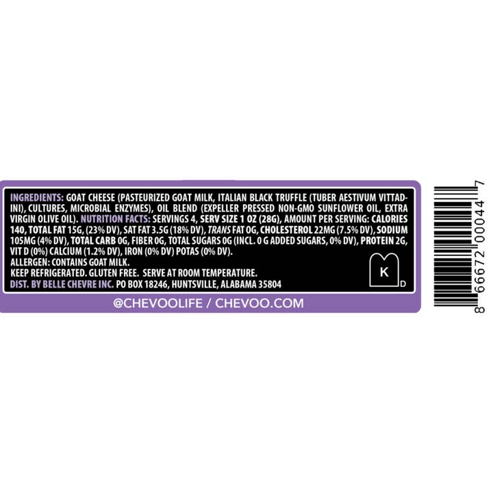 Belle Chevre & Chevoo - Wholesale Cheese - Chevoo Italian Black Truffle Goat Cheese5