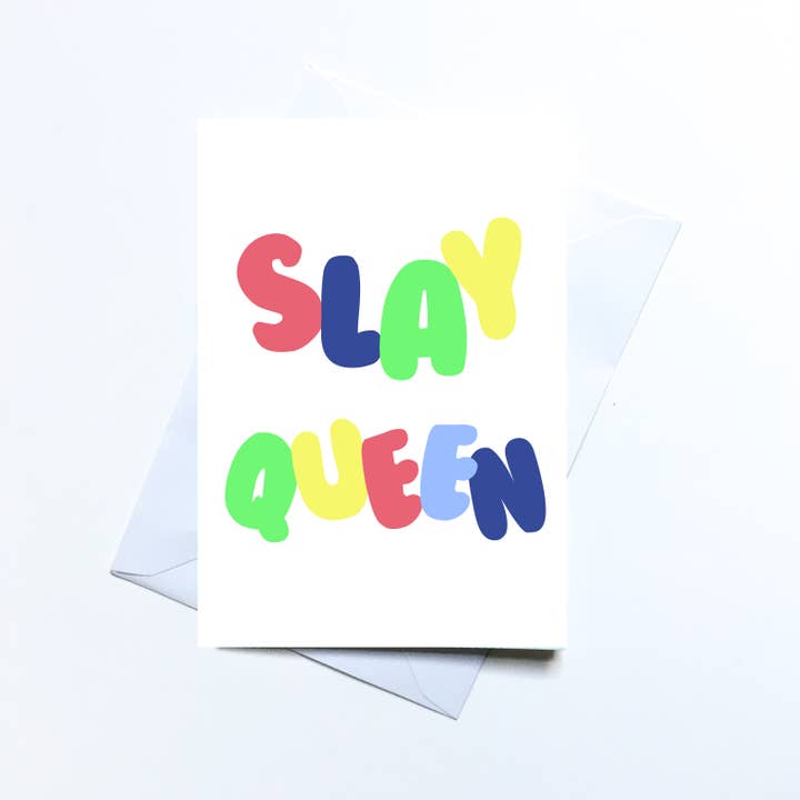 Slay queen, Congratulations, greeting card for wholesale by Studio Saba