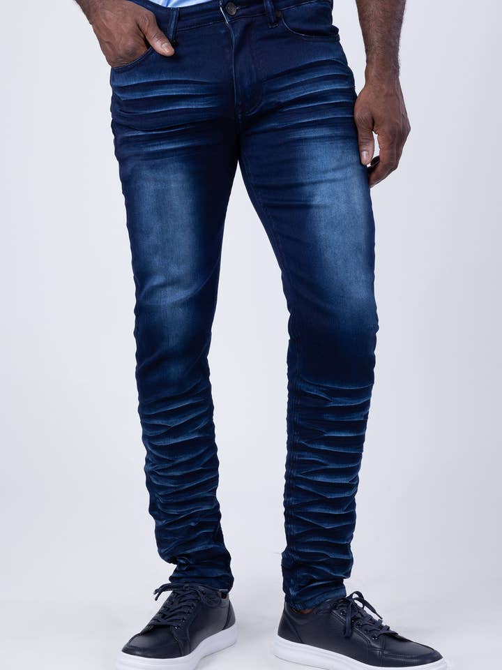 BARABAS - Wholesale Jeans - Men's - Men's Crumpled Effect Premium Denim Jeans 4JE148