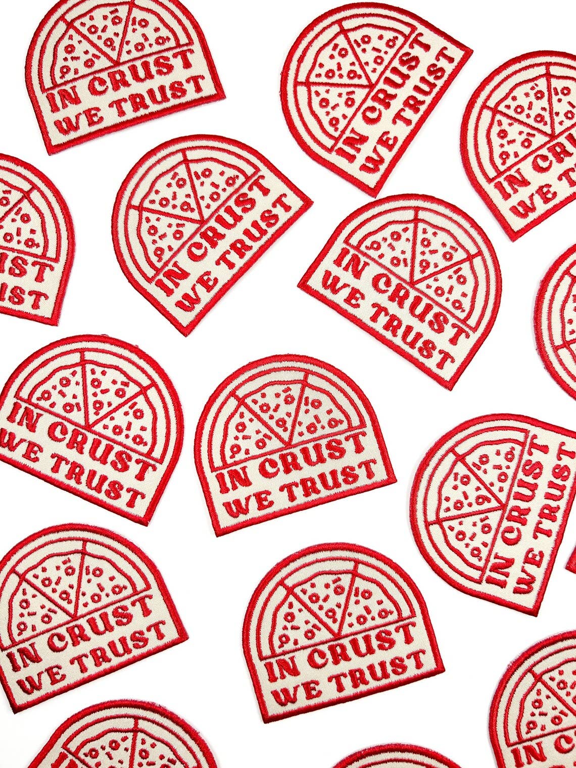 Field Trip Threads - Wholesale Patch - In Crust We Trust Embroidered Iron-On Patch Pizza Italy Chef3