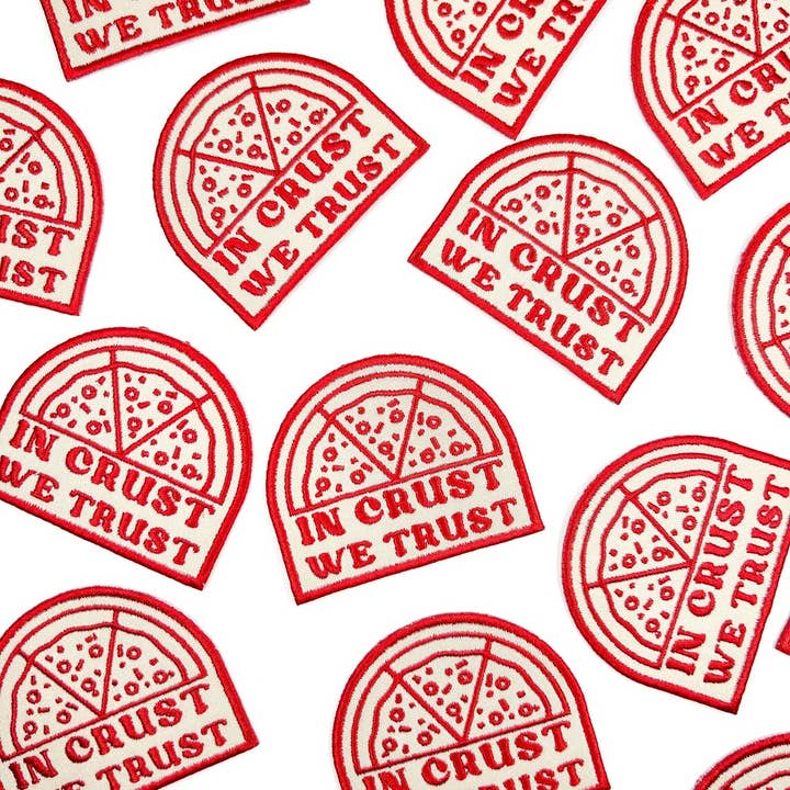 Field Trip Threads - Wholesale Patch - In Crust We Trust Embroidered Iron-On Patch Pizza Italy Chef3