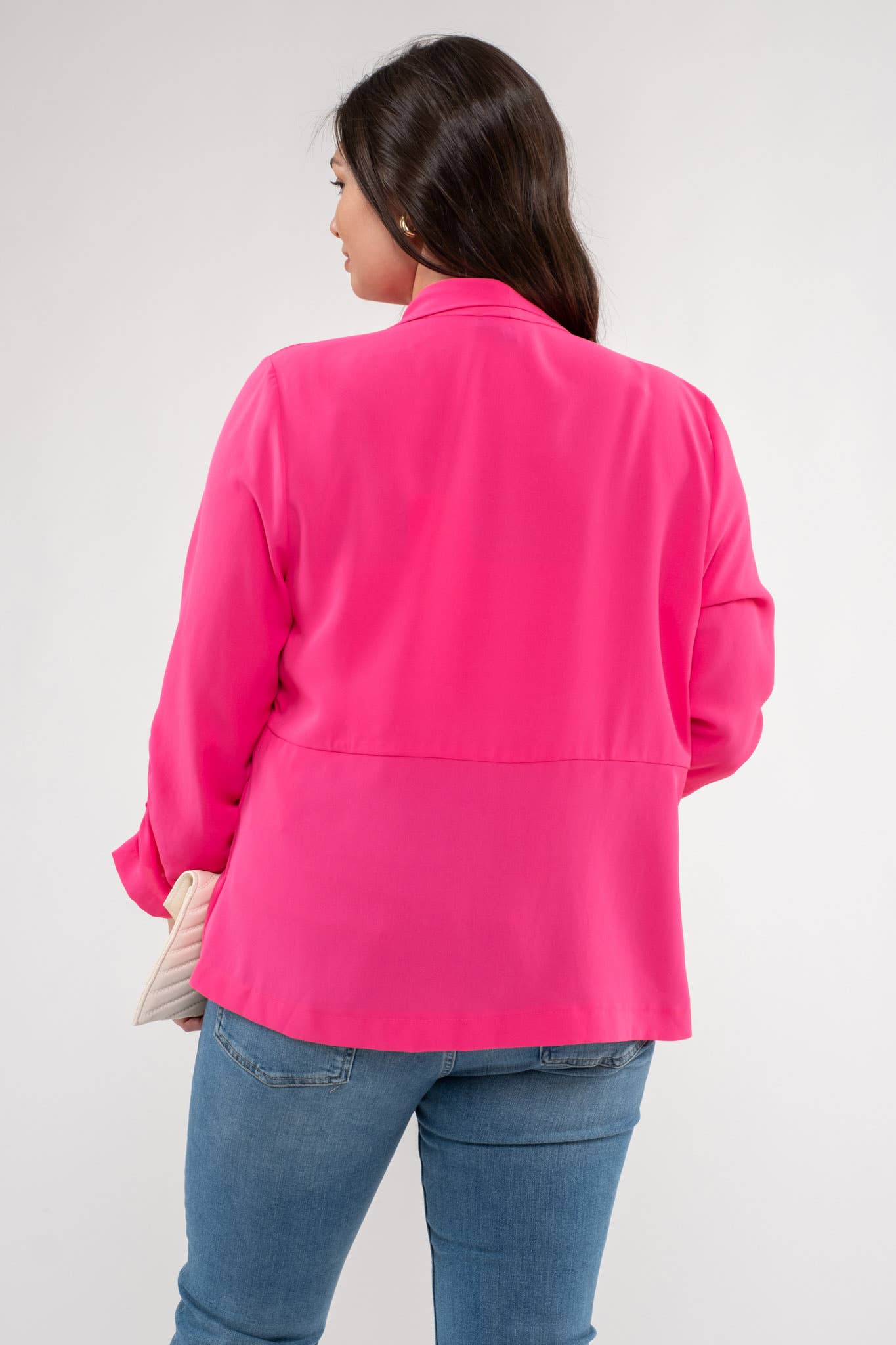 Blu Pepper – Engroshandel Blazer - Dame – Plus size blazer med 3/4 ærmer og rynkede detaljer23