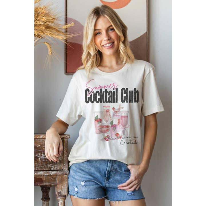 Grafisk T-shirt SOMMARCOCKTAILKLUBB för wholesale av BLUME & CO.