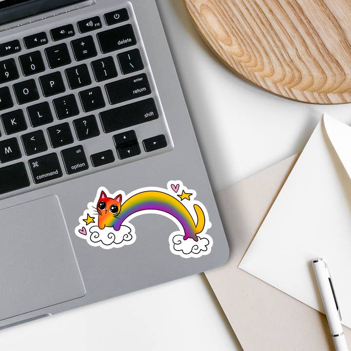 Rebel and Siren Stickers - Wholesale Sticker - Rainbow Cat | Pride | LGBTQ | Waterproof Viny l 4"1
