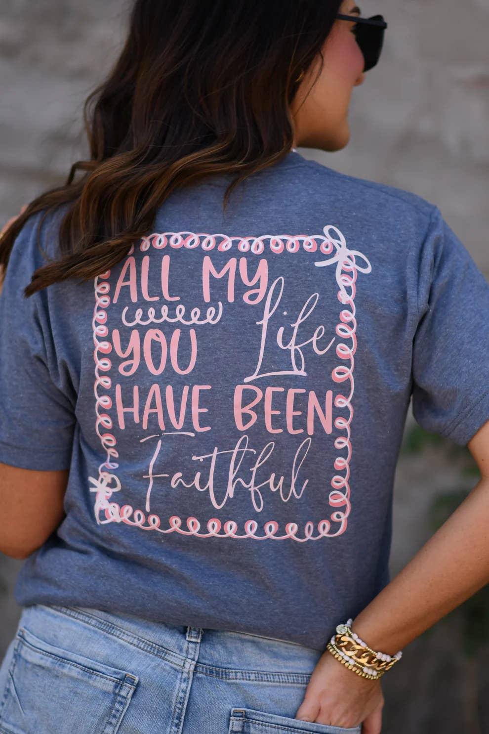 Heather Denim All My Life You Have Been Faithful Tee for wholesale on Faire