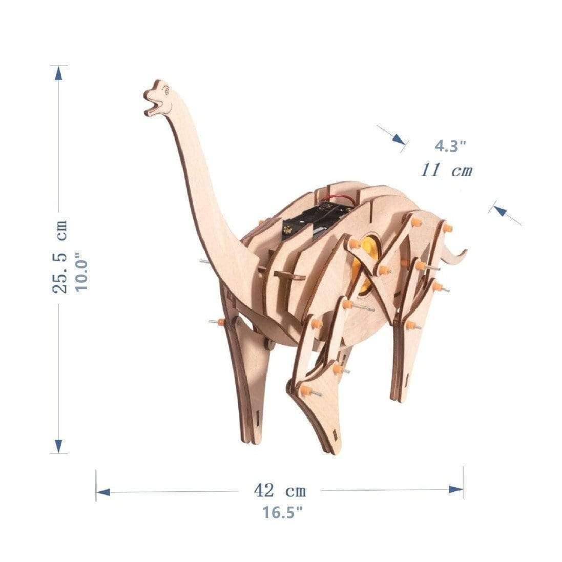 Texas Toy Distribution - Wholesale Puzzle - Kids - Brachiosaurus DIY Electric Puzzle Assembly STEM Kit 128 pcs1