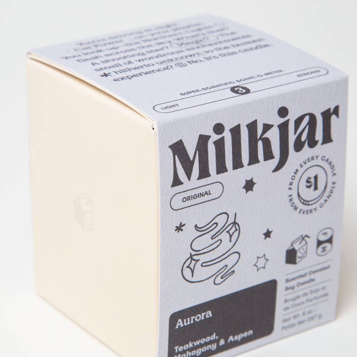 Milk Jar Candle Co. - Wholesale Jar/Filled Candle - Aurora - Mahogany Teakwood & Aspen Coconut Soy 8oz Candle7