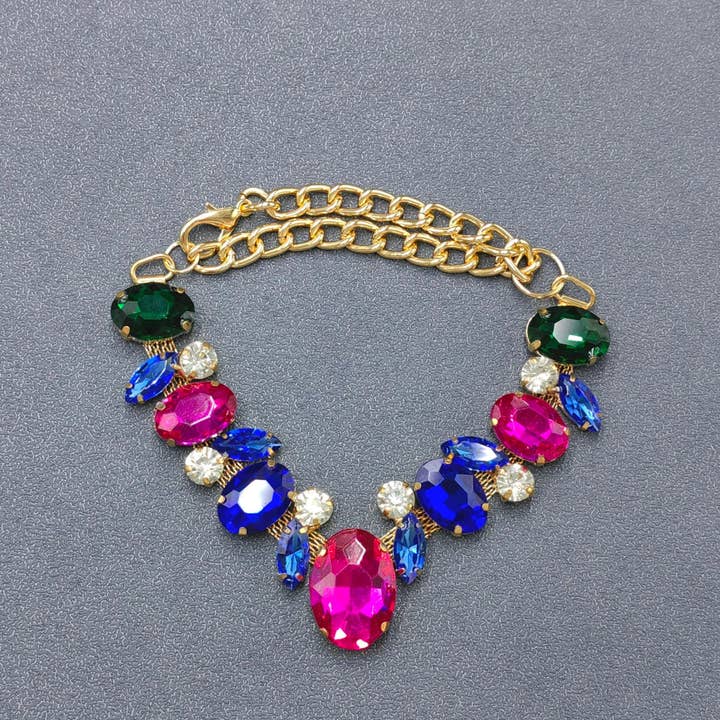 Mio Queena - Wholesale Pet Collar - Cat/Dog - Colored Glass Chain Linked Dog & Cat Pet Collar1