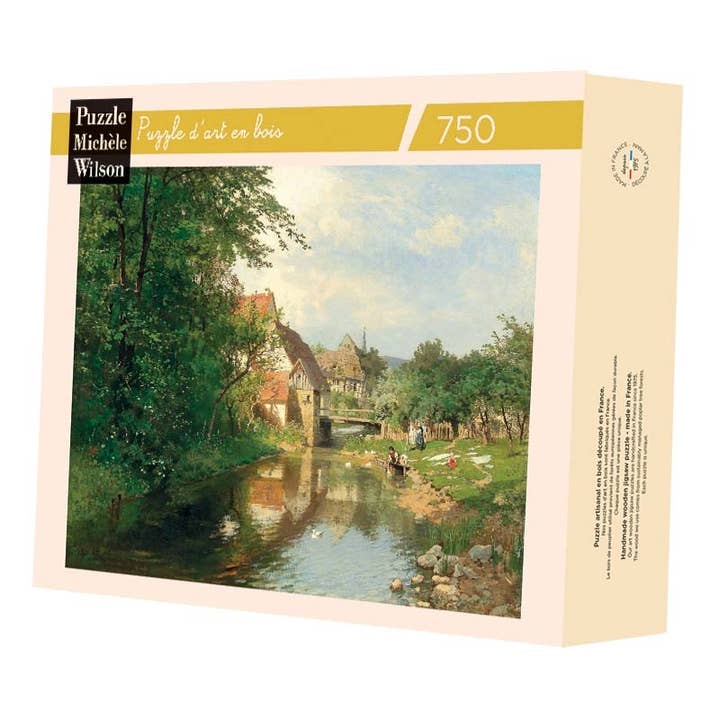 750-piece wooden puzzle - A village by the river for wholesale by Wilson Jeux