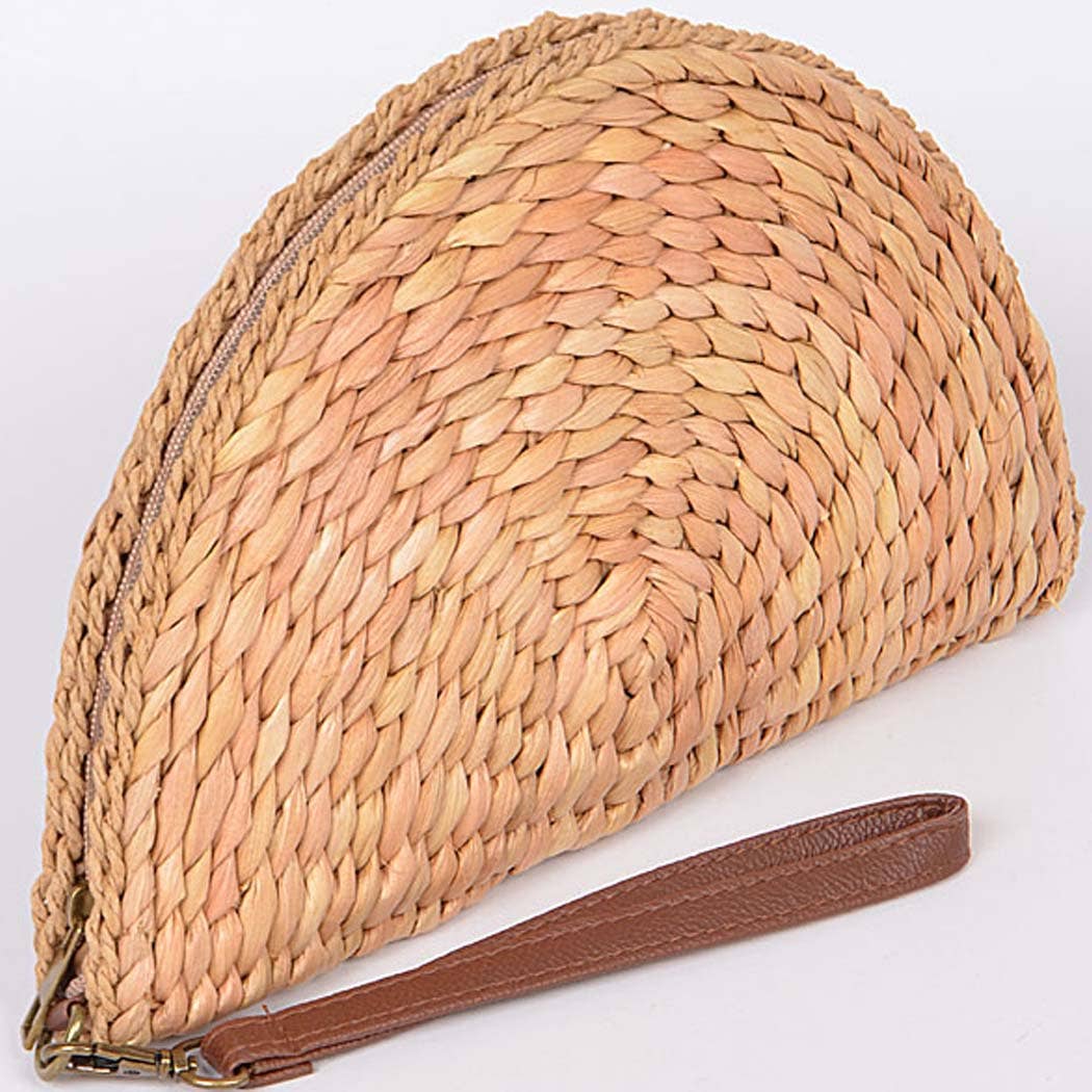 3AM BY H&D ACCESSORIES - Wholesale Clutch Bag - Women's - Half Circle Straw Clutch2