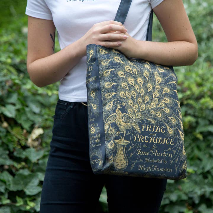 Well Read Company - Wholesale Tote Bag - Women's - Pride and Prejudice Green Jane Austen Tote Bag