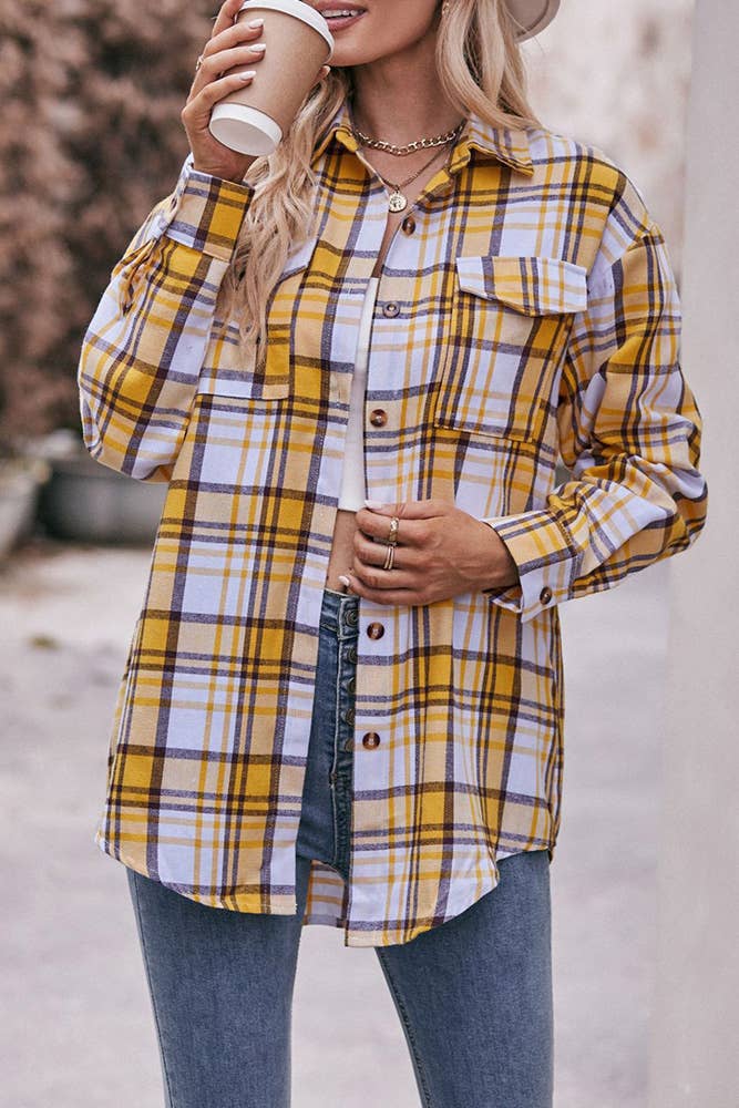 Comely Fashion - Wholesale Button Down Shirt - Women's - Women Plaid Blouse Buttoned Fall Sesaon Shirt CF-MD0748