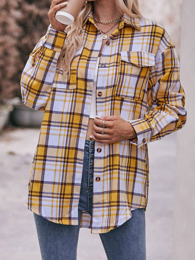 Comely Fashion - Wholesale Button Down Shirt - Women's - Women Plaid Blouse Buttoned Fall Sesaon Shirt CF-MD0748