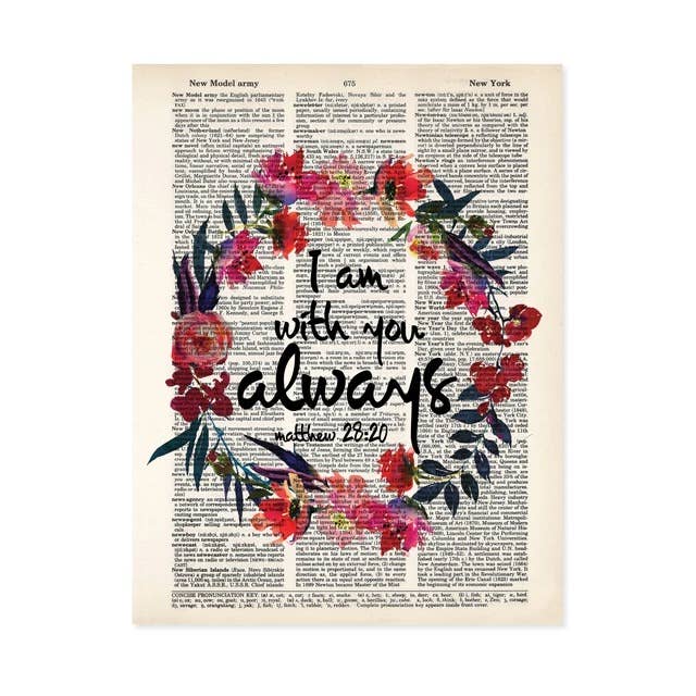 I Am With You Always - Matthew 28:20 Bible Quote - Religious for wholesale by Blue Twist & Co