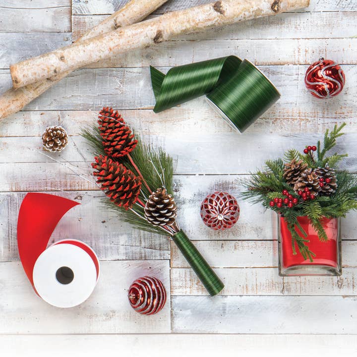 Willow Group - Wholesale Ribbon - Gift Wrapping - Flexible Leaf / Bow Material Floral Display - Red1